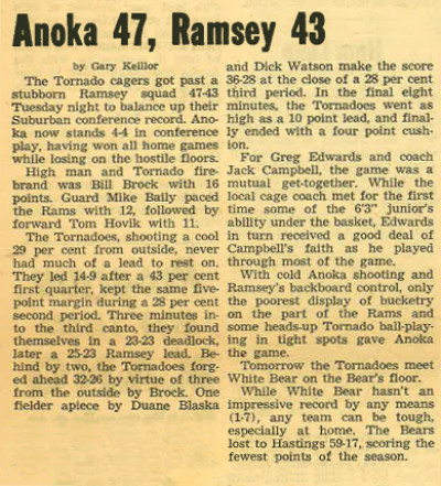 The Anoka Herald: Anoka 47, Ramsey 43